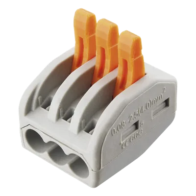 Conector de Presión / 1 Entrada 2 Salidas / 250V 32A / Cables 12AWG-28AWG / 0.63x0.83x0.59 pulgadas