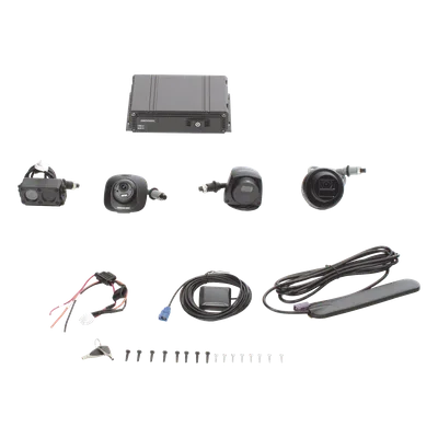 Kit DVR Móvil / 4 Canales TURBOHD 1080P / 4G y GPS Integrados / Almacenamiento Dual SD 512 GB / IP68