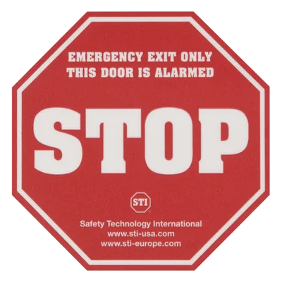 Etiqueta de Advertencia / Puerta con Alarma / Adhesivo / Resistente a Condiciones Extremas / Tamaño Estándar Comercial