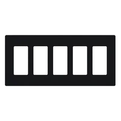 Placa de pared / 5 espacios / 10.18 x 4.69 x 0.30 in / Sin tornillos / Acabado Midnight satinado