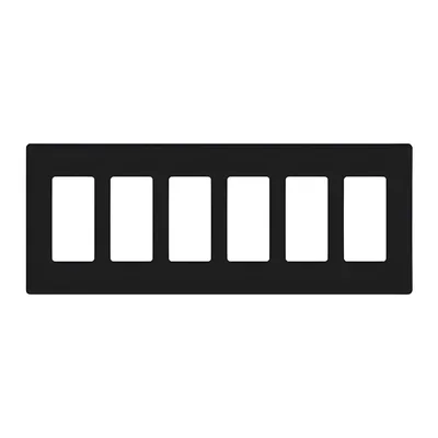Placa de pared / 6 espacios / 12.00 x 4.69 x 0.30 in / Sin tornillos / Acabado Midnight satinado