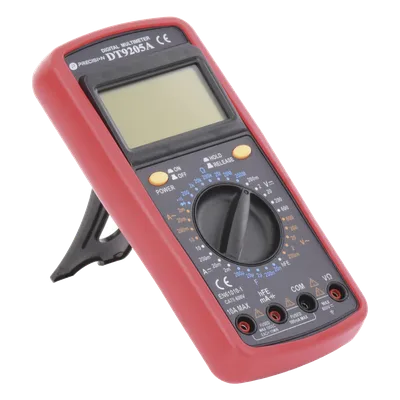 Multímetro Digital / 600 V CC/CA CAT II / 1999 Recuentos / LCD 67 x 42 mm / Corriente 10 A / Resistencia 200 MΩ / HFE Transistores