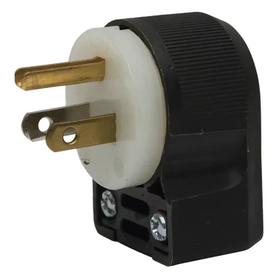 Clavija NEMA 5-15P / 15A 125V / 2 Polos 3 Hilos / Grado Industrial-Comercial / Angular / 1.53 x 1.22 x 2.11 in