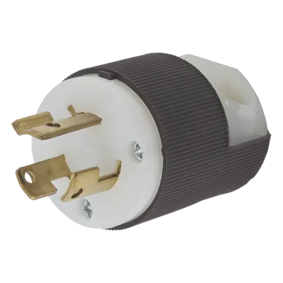 Clavija Industrial con Bloqueo de Media Vuelta / 15 A 250 V CA / 2 Polos 3 Hilos / Color Blanco y Negro / Nema L6-15P.