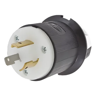 Clavija Industrial con Bloqueo de Media Vuelta / 20 A 125 V CA / 2 Polos 3 Hilos / NEMA L5-20P / Interior Seco / -40°C a 75°C