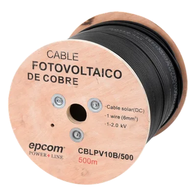 Cable Fotovoltaico / 6 mm² (10 AWG) / 500 m (1640.4 ft) / Cobre Suave / 2000 Vcc / Resistencia UV-Ozono / -40°C a 120°C