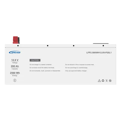 Batería de litio LiFeO4 12.8Vcc, 200Ah, 2.56Kwh, Pantalla LCD para Monitoreo Local, Carcasa Metálica