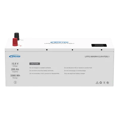 Batería de litio LiFeO4 12.8Vcc, 200Ah, 2.56Kwh, Pantalla LCD para Monitoreo Local, Carcasa Metálica