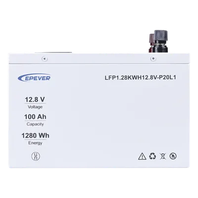 Batería de Litio LiFePO4 12.8Vcc, 100Ah, 1.28KwH, Pantalla LCD para Monitoreo Local, Carcasa Metálica