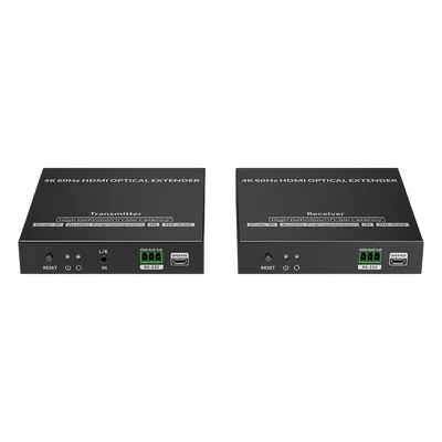 Extensor HDMI por Fibra Óptica / 4K@60Hz / Alcance 40 km (131,233 ft) / HDMI 2.0 / HDCP 2.2 / IR Bidireccional / RS-232