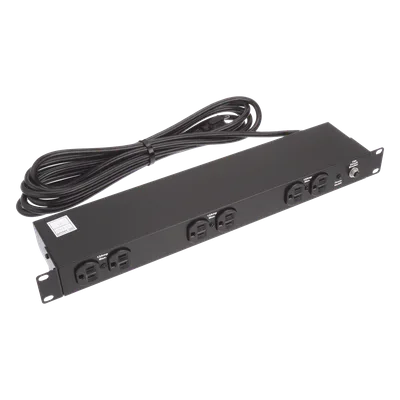PDU Básico de Rack / 6 Salidas NEMA 5-15R / Entrada NEMA 5-15P / 19 in / 1UR / 15 A / 120 Vca