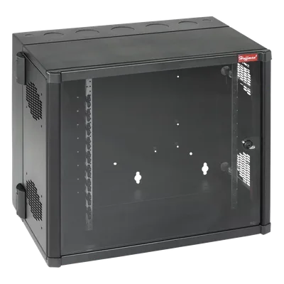 Gabinete de Pared 19in / 12 UR / Profundidad Extendida 635 mm (25 in) / Puerta Vidrio Templado / NEMA 12 / Montaje Sin Herramientas