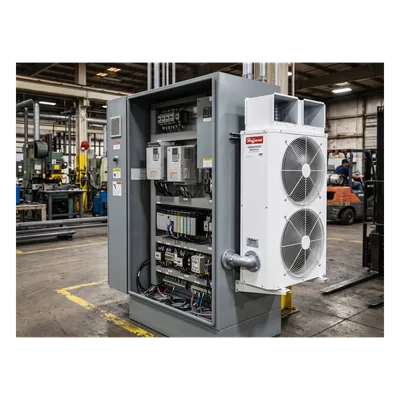 Aire Acondicionado para Gabinete / 8000 BTU / 115 Vca Trifásico / NEMA 12 / Uso Interior y Exterior / Acero Gris Claro