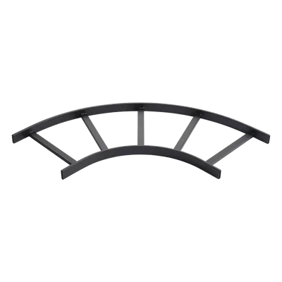 Accesorio de Escalerilla / Curva Horizontal 90° / 12 in de Ancho / Acero Calibre 16 / Acabado Negro RAL 9005