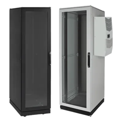 Gabinete de Telecomunicaciones / 42 UR / NEMA 12 / Aire Acondicionado Tipo G52 / 2000 x 600 x 1000 mm / Base Móvil Ruedas