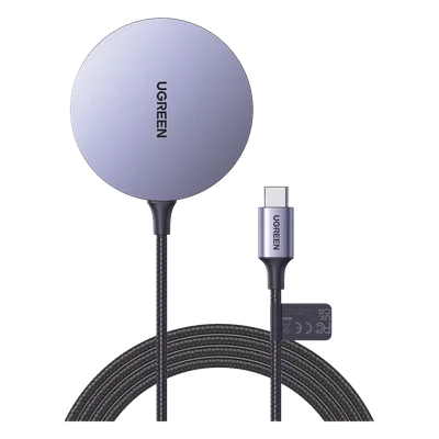 Cargador Inalámbrico Magnético / 15W / Tecnología MagSafe / Certificación MFM / Qi / Cable Trenzado 1.5 m (4.9 ft)