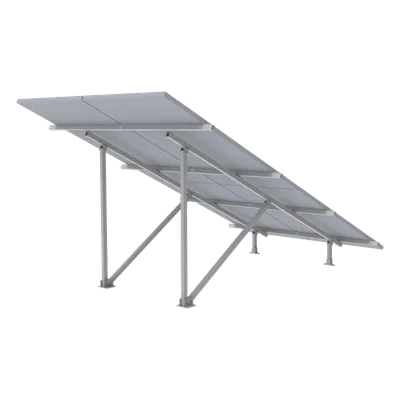 Montaje para Panel Solar / Arreglo 2x2 / Riel 5 de 2700 mm / Módulos 30-35 mm / Viento 151 km/h (93.8 mph) / Inclinación 25°