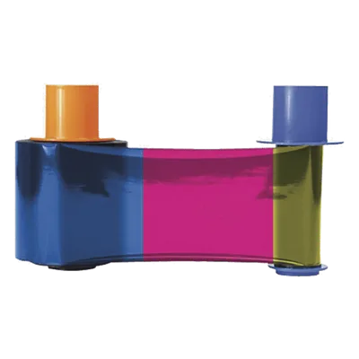 Ribbon para Impresora de Tarjetas / YMCKOK Full Color / Doble Panel Negro / 500 Impresiones / Overlay UV / Dye-Sublimation y Resin