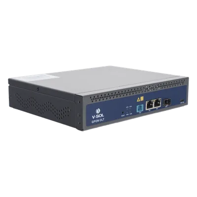 OLT GPON / 1 Puerto PON SC/UPC / 128 ONUs / 3 Puertos Uplink / 20 km (12.4 mi) / Redundancia AC/DC / Rack