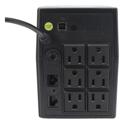 UPS / 600 VA / 360 W / Línea Interactiva / AVR / 6 Salidas NEMA 5-15R (4 Respaldadas) / Onda Senoidal Simulada