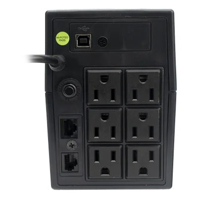 UPS 800VA/480 W Pantalla LCD / Línea Interactiva 120Vca / 6 tomas 5-15R (4 Respaldadas) / Regulación de Voltaje / Protección RJ45