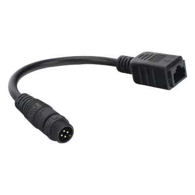 Cable de Extensión Industrial / Conector M12 de 4 Pines a RJ45 / Longitud 0.20 m (0.66 ft) / Ethernet Industrial / Wi-Fi 2.4 GHz
