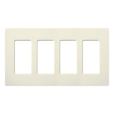 Placa de Pared Screwless / 4 Espacios / Acabado Satinado / Compatible con Dimmers y Switches Lutron