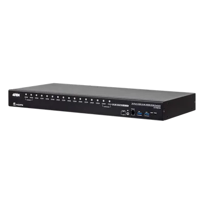 Switch KVM / 16 Puertos HDMI / 4K UHD 60Hz / USB 3.0 / Conexión en Cascada / Rack 1U