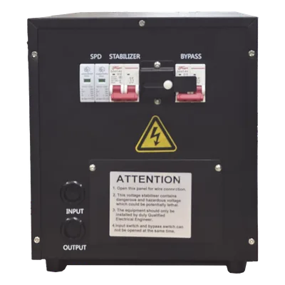 Regulador de Voltaje Industrial Ferroresonante / 2 kVA / 2 kW / Bifásico / Estabilización ±2% / Entrada 176-264 Vca / Salida 215.6-224.4 Vca / Eficiencia 98% / Tiempo de Respuesta 0.5 s