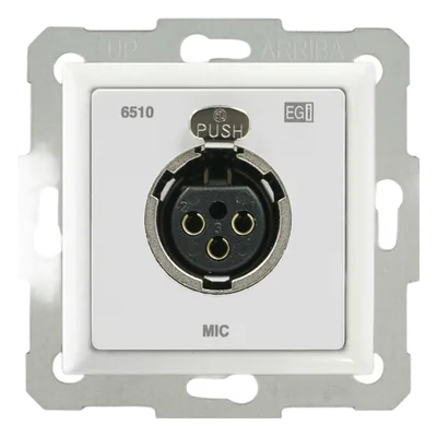 Módulo de Pared XLR / 60 mm / Alimentación Phantom 0-48 VDC / Balanceado/No Balanceado / Chasis Zincado / Blanco