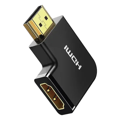 Adaptador HDMI Tipo L Macho a Hembra / Hacia Abajo / HDMI 2.0 4K@60Hz / Proporciona Flexibilidad Sin Doblar los Cables HDMI