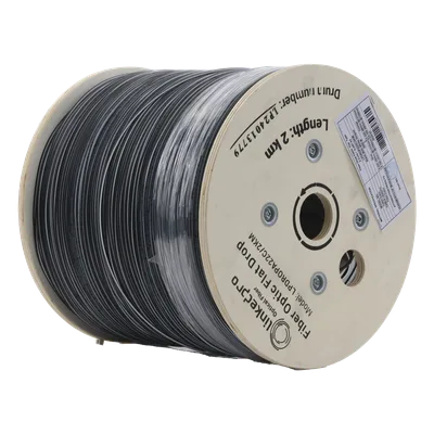 Carrete Fibra Óptica Drop / 2 km / G.657A2 / Bifibra Plana / LSZH / Dieléctrica / 2 Hilos / 6562 pies