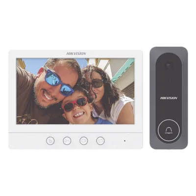 Kit de Videoportero / Pantalla LCD 7" / 720p / Gran Angular 130° / Frente de Calle IR 3 m (9.8 ft) / Conexión 4 Hilos / 3 Monitores / 2 Frentes de Calle