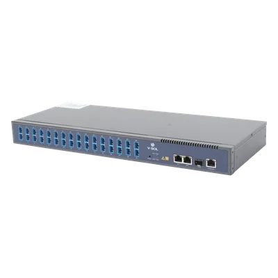OLT GPON / 1 Puerto PON con Splitter 1:32 / 3 Uplink (2 GE + 1 SFP/SFP+) / Hasta 128 ONUs / 20 km / 1.73 ft Rack