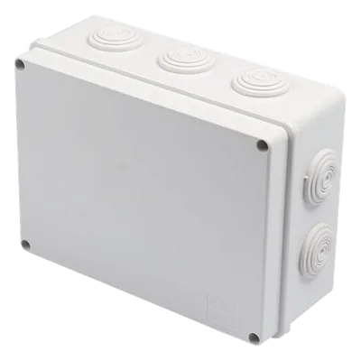 Caja de Derivación de Plástico / 10 Glándulas de Goma / IP55 / 140 x 190 x 76 mm / -40 a 120°C