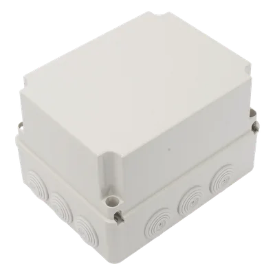 Caja de Derivación IP / 12 Glándulas Recortables / IP55 / Rango Térmico -40 a 120 °C / 190 x 240 x 165 mm (7.5 x 9.4 x 6.5 in) / Protección EMI y Antiestática