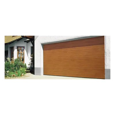 Puerta de Garage D/ Alta calidad / 16x7 pies / AISLADA / Estilo Americana / Imitacion Madera / Golden Oak / Linea Central .