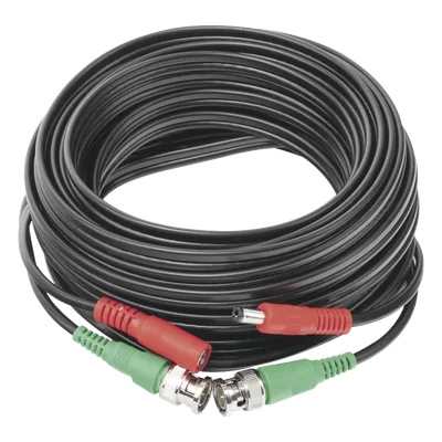 Cable Coaxial Siames / BNC RG59 + Alimentación / 10 m (32.81 ft) / CCA / 4K / Interior-Exterior