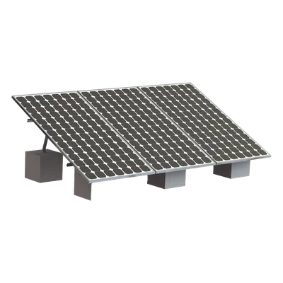 Estructura de Montaje Solar / 3 Módulos Fotovoltaicos / Riel Tipo 8 de 4050 mm / Aluminio Anodizado / Resistencia al Viento 136 km/h / Ángulo 20° a 45°