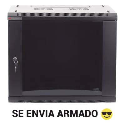 Gabinete de Pared / 6UR / 19in / 450mm Profundidad / 60kg Carga / Acero Negro
