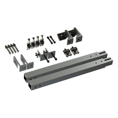 Caja de accesorios de aluminio anodizado / Arreglo 1x4 / Inclinación 20-45° / Resistencia viento 136 km/h / 21.3 kg