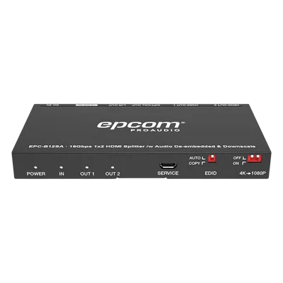 Splitter HDMI / 1x2 Distribución Simultánea / 4K@60Hz 4:4:4 HDR / Extractor de Audio Óptico y Analógico / Down-Scaler 4K a 1080p / 18 Gbps / HDMI 2.0b