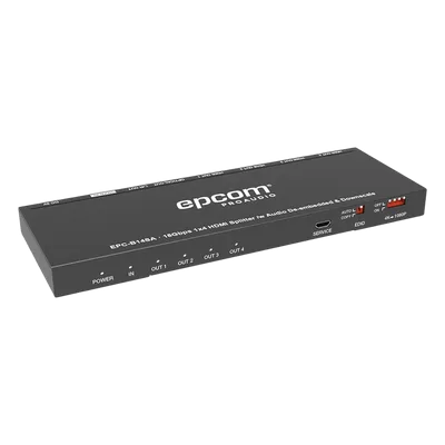 Splitter HDMI / 1x4 Salidas Simultáneas / 4K@60Hz 4:4:4 / HDMI 2.0b / Extractor de Audio Óptico y Analógico / Down Scaler 4K a 1080p / HDCP 2.2 / 18 Gbps