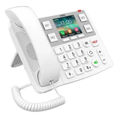 Teléfono IP / Pantalla 3.5 Pulgadas / Wi-Fi Dual Band / Botones Braille / Bluetooth 4.2 / PoE / 2 Líneas SIP