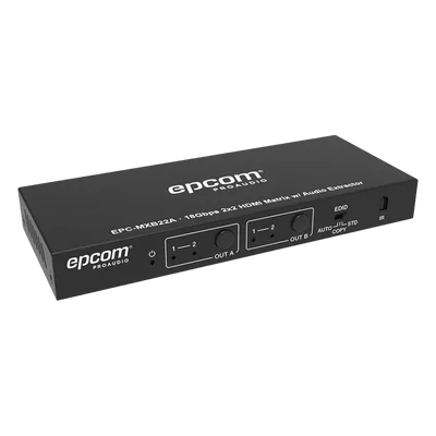 Matriz HDMI / 2x2 / 4K2K@60Hz / HDR / YCbCr 4:4:4 / 18 Gbps / Extractor de Audio / HDCP 2.2