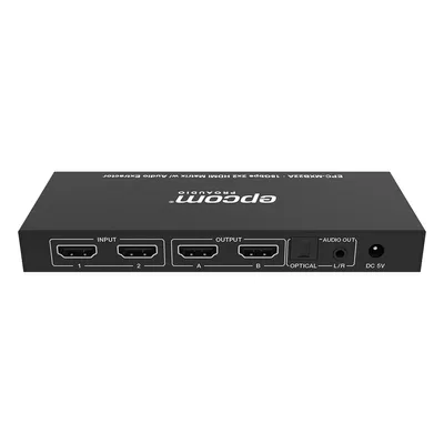 Matriz HDMI / 2x2 / 4K2K@60Hz / HDR / YCbCr 4:4:4 / 18 Gbps / Extractor de Audio / HDCP 2.2