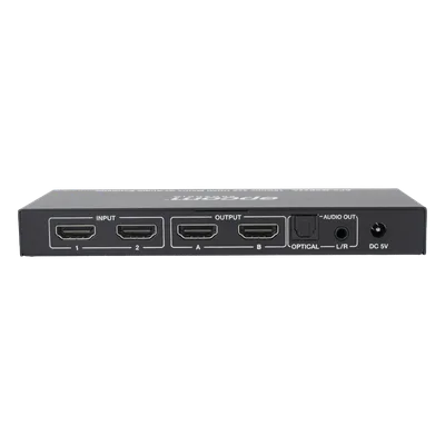 Matriz HDMI / 2x2 / 4K2K@60Hz / HDR / YCbCr 4:4:4 / 18 Gbps / Extractor de Audio / HDCP 2.2