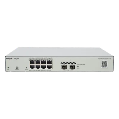 Switch Administrable PoE+ / 8 Puertos Gigabit / 2 SFP 1Gb / Capacidad 20 Gbps / Sin Ventilador / 125W PoE