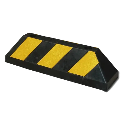 Tope Vehicular / 55 cm (1.8 ft) / Carga 5 Ton / Caucho Rígido / Bandas Reflejantes / Negro-Amarillo