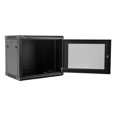 Gabinete de Pared 19in / 9UR / 450mm (17.7in) Profundidad / Puerta Perforada / 60kg Carga